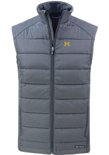 Cutter and Buck Michigan Wolverines Mens Grey Vault Evoke Sleeveless Jacket