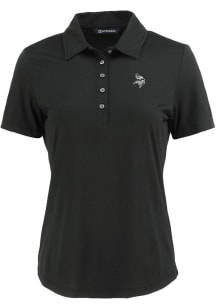 Cutter and Buck Minnesota Vikings Womens Black Mono Coastline Eco Short Sleeve Polo Shirt