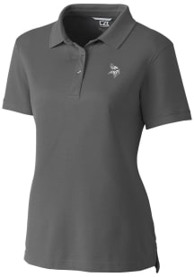 Cutter and Buck Minnesota Vikings Womens Grey Mono Advantage Short Sleeve Polo Shirt
