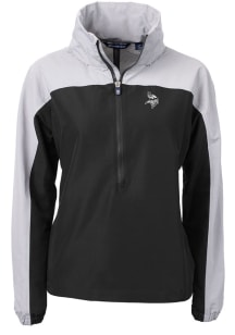 Cutter and Buck Minnesota Vikings Womens Black Mono Charter Eco Pullover
