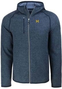 Cutter and Buck Michigan Wolverines Mens Navy Blue Vault Mainsail Light Weight Jacket