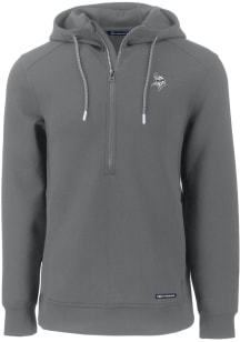 Cutter and Buck Minnesota Vikings Mens Grey Mono Roam Long Sleeve Hoodie