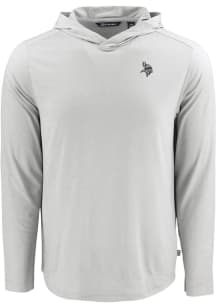Cutter and Buck Minnesota Vikings Mens Charcoal Mono Coastline Eco Long Sleeve Lightweight Hoodie