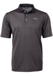 Cutter and Buck New England Patriots Black Mono Virtue Eco Pique Micro Stripe Big and Tall Polo