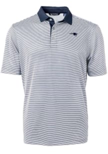 Cutter and Buck New England Patriots Navy Blue Mono Virtue Eco Pique Micro Stripe Big and Tall Pol..