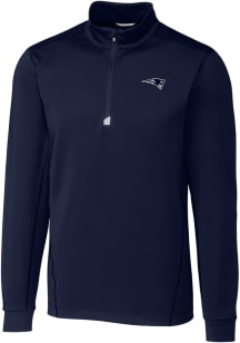 Cutter and Buck New England Patriots Mens Navy Blue Mono Traverse Big and Tall Qtr Zip