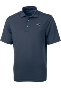 Cutter and Buck New England Patriots Navy Blue Mono Virtue Eco Pique Big and Tall Polo