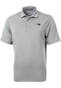 Cutter and Buck New England Patriots Grey Mono Virtue Eco Pique Big and Tall Polo