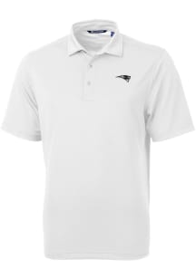 Cutter and Buck New England Patriots White Mono Virtue Eco Pique Big and Tall Polo