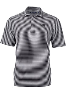 Cutter and Buck New England Patriots Black Mono Virtue Eco Pique Stripe Big and Tall Polo