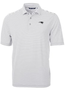 Cutter and Buck New England Patriots Grey Mono Virtue Eco Pique Stripe Big and Tall Polo