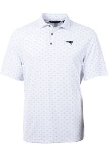 Cutter and Buck New England Patriots White Mono Virtue Eco Pique Tile Big and Tall Polo