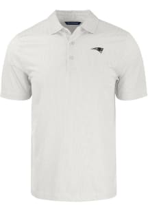 Cutter and Buck New England Patriots White Mono Pike Symmetry Big and Tall Polo