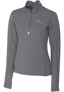 Cutter and Buck New England Patriots Womens Grey Mono Traverse Qtr Zip