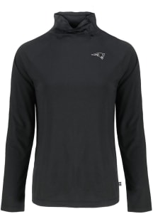 Cutter and Buck New England Patriots Womens Black Mono Coastline Eco Funnel Neck Crew Sweatshirt