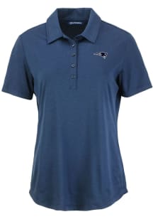 Cutter and Buck New England Patriots Womens Navy Blue Mono Coastline Eco Short Sleeve Polo Shirt