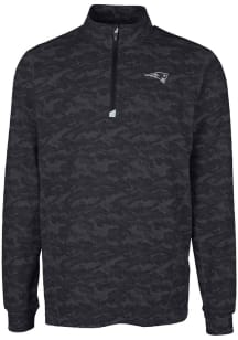 Cutter and Buck New England Patriots Mens Black Mono Traverse Camo Long Sleeve Qtr Zip Pullover