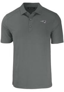 Cutter and Buck New England Patriots Mens Grey Mono Forge Recycled Short Sleeve Polo