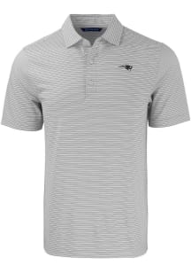 Cutter and Buck New England Patriots Mens Grey Mono Forge Double Stripe Short Sleeve Polo