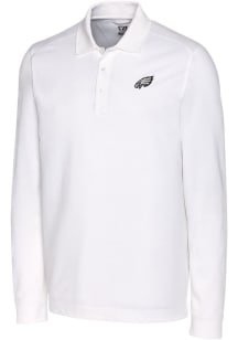 Cutter and Buck Philadelphia Eagles Mens White Mono Advantage Long Sleeve Polo Shirt