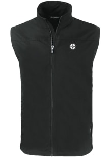 Cutter and Buck Pittsburgh Steelers Mens Black Mono Charter Sleeveless Jacket