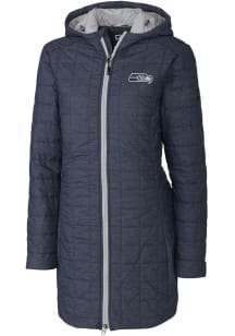 Cutter and Buck Seattle Seahawks Womens Anthracite Mono Rainier PrimaLoft Long Filled Jacket
