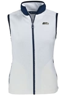 Cutter and Buck Seattle Seahawks Womens Grey Mono Cascade Sherpa Vest