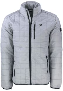 Cutter and Buck Pittsburgh Pirates Mens Grey Mono Rainier PrimaLoft Big and Tall Lined Jacket