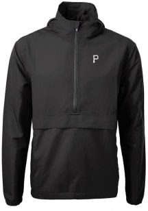 Cutter and Buck Pittsburgh Pirates Mens Black Mono Charter Eco Pullover Jackets