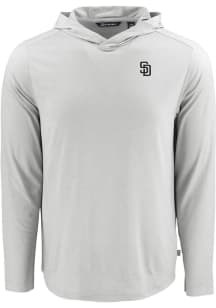 Cutter and Buck San Diego Padres Mens Charcoal Mono Coastline Eco Long Sleeve Hoodie
