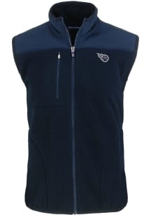 Cutter and Buck Tennessee Titans Mens Navy Blue Mono Cascade Sherpa Sleeveless Jacket