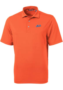 Cutter and Buck New York Mets Orange Cooperstown Virtue Eco Pique Big and Tall Polo