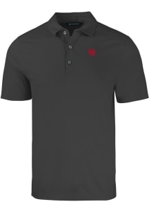 Cutter and Buck Nebraska Cornhuskers Mens Black Vault Forge Recycled Short Sleeve Polo