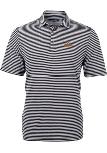 Cutter and Buck Houston Astros Black Cooperstown Virtue Eco Pique Stripe Big and Tall Polo