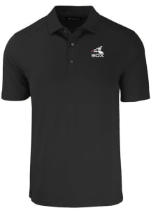 Cutter and Buck Chicago White Sox Black Cooperstown Forge Eco Stretch Big and Tall Polo