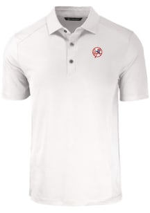 Cutter and Buck New York Yankees White Cooperstown Forge Eco Stretch Big and Tall Polo