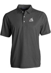 Cutter and Buck Chicago White Sox Black Cooperstown Pike Symmetry Big and Tall Polo