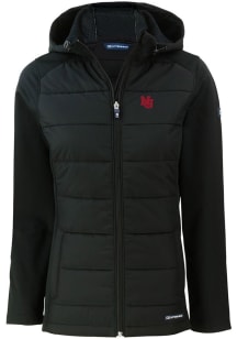 Cutter and Buck Nebraska Cornhuskers Womens Black Vault Evoke Hood Heavy Weight Jacket