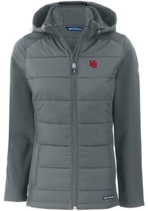 Cutter and Buck Nebraska Cornhuskers Womens Grey Vault Evoke Hood Heavy Weight Jacket