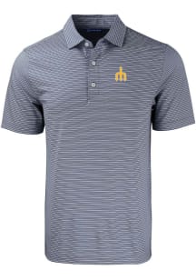 Cutter and Buck Seattle Mariners Navy Blue Cooperstown Forge Double Stripe Big and Tall Polo