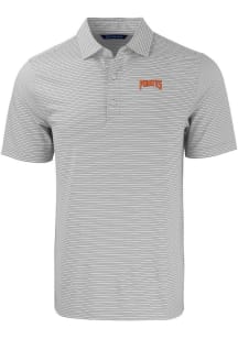 Cutter and Buck Pittsburgh Pirates Grey Cooperstown Forge Double Stripe Big and Tall Polo