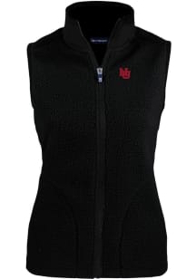 Cutter and Buck Nebraska Cornhuskers Womens Black Vault Cascade Sherpa Vest