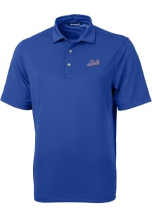 Cutter and Buck New York Mets Mens Blue Cooperstown Virtue Eco Pique Short Sleeve Polo