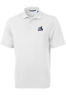 Cutter and Buck Chicago White Sox Mens White Cooperstown Virtue Eco Pique Short Sleeve Polo