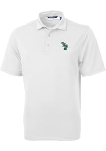 Cutter and Buck Oakland Athletics Mens White Cooperstown Virtue Eco Pique Short Sleeve Polo