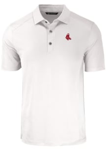 Cutter and Buck Boston Red Sox Mens White Cooperstown Forge Recycled Short Sleeve Polo