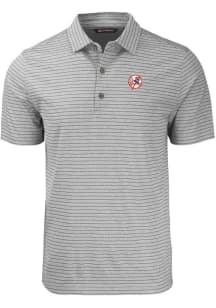 Cutter and Buck New York Yankees Mens Grey Cooperstown Forge Stripe Short Sleeve Polo