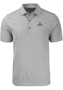 Cutter and Buck Houston Astros Mens Grey Cooperstown Forge Stripe Short Sleeve Polo