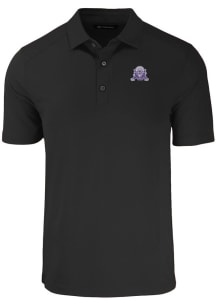 Cutter and Buck Northwestern Wildcats Black Vault Forge Eco Stretch Big and Tall Polo