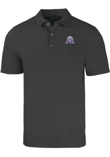 Cutter and Buck Northwestern Wildcats Black Vault Forge Eco Stretch Big and Tall Polo